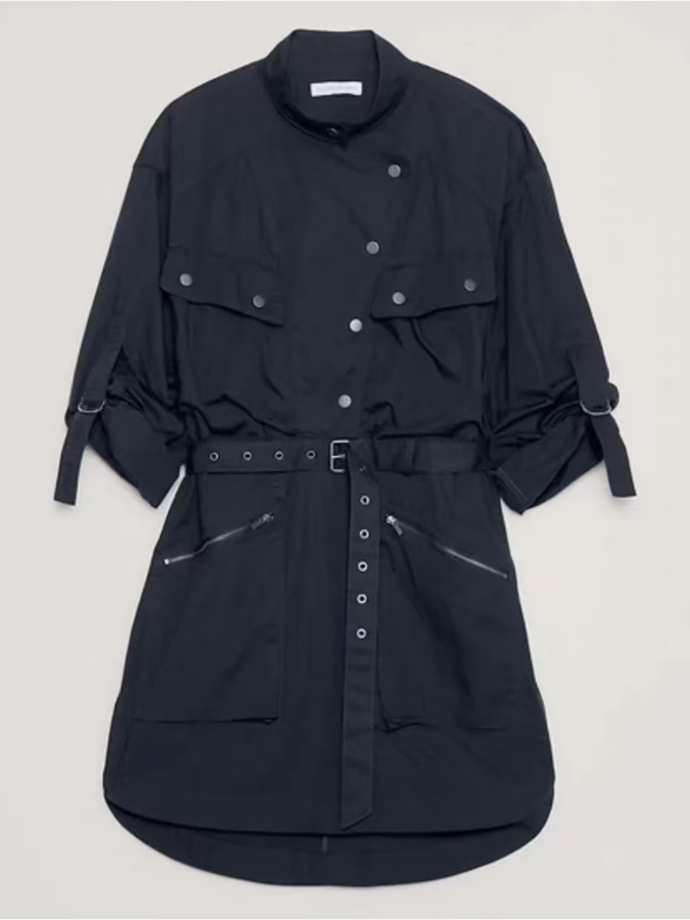 Banana Republic Black Utility Belted Shirt Jacket